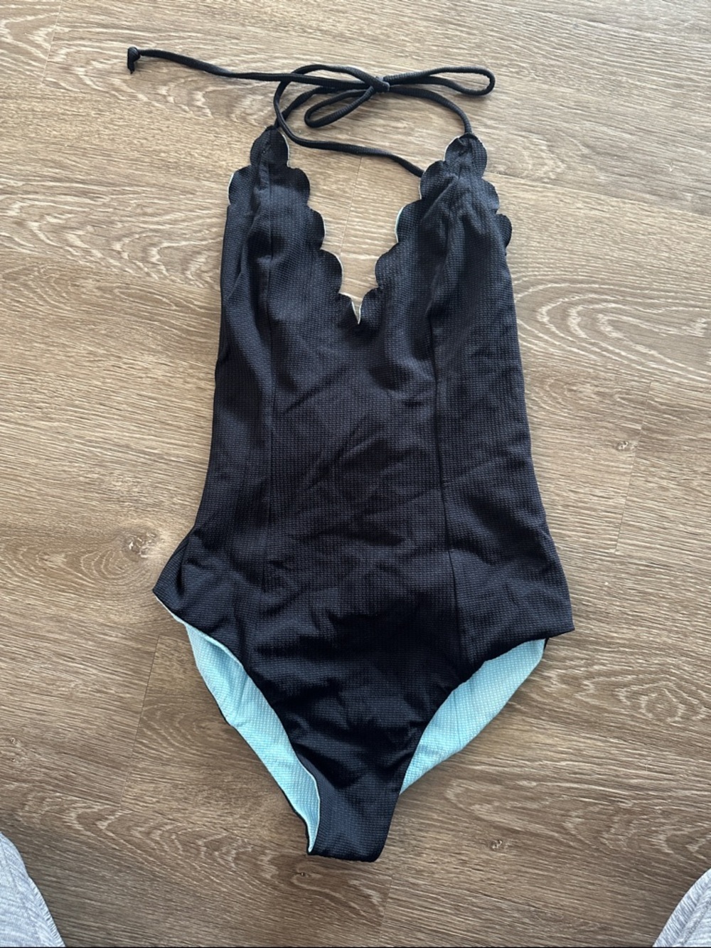 Marysia Swim Black Scalloped Halter One-Piece